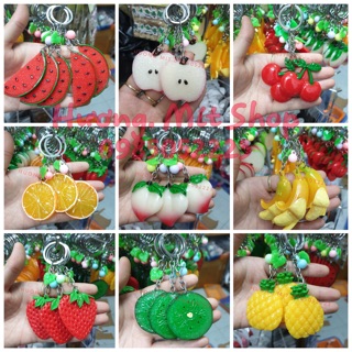 Móc khoá nhựa hoa quả dẹt