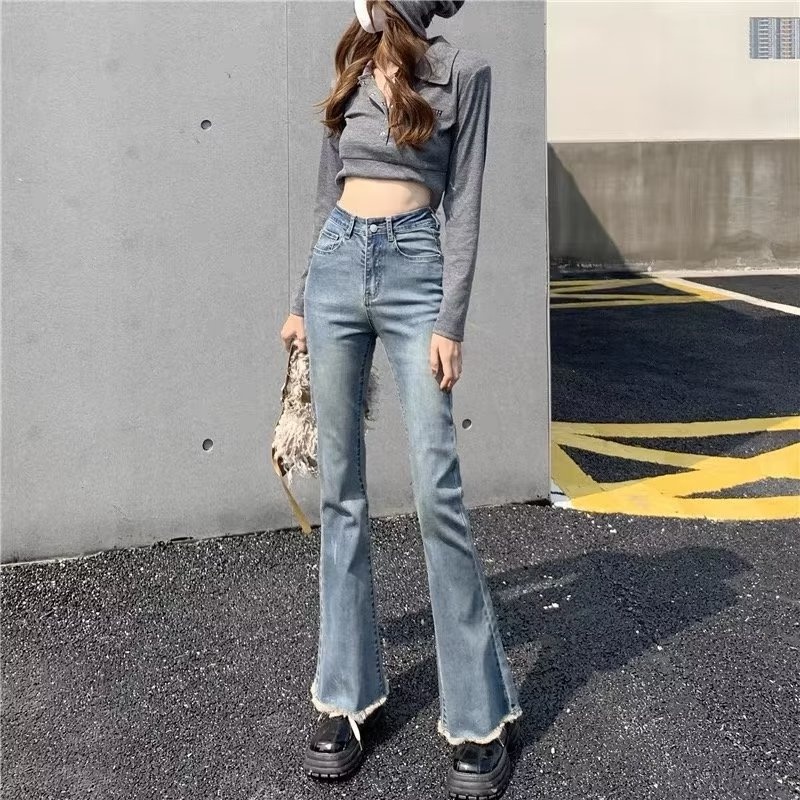 Quần Jeans Nữ Ống Rộng Lưng Cao Thời Trang