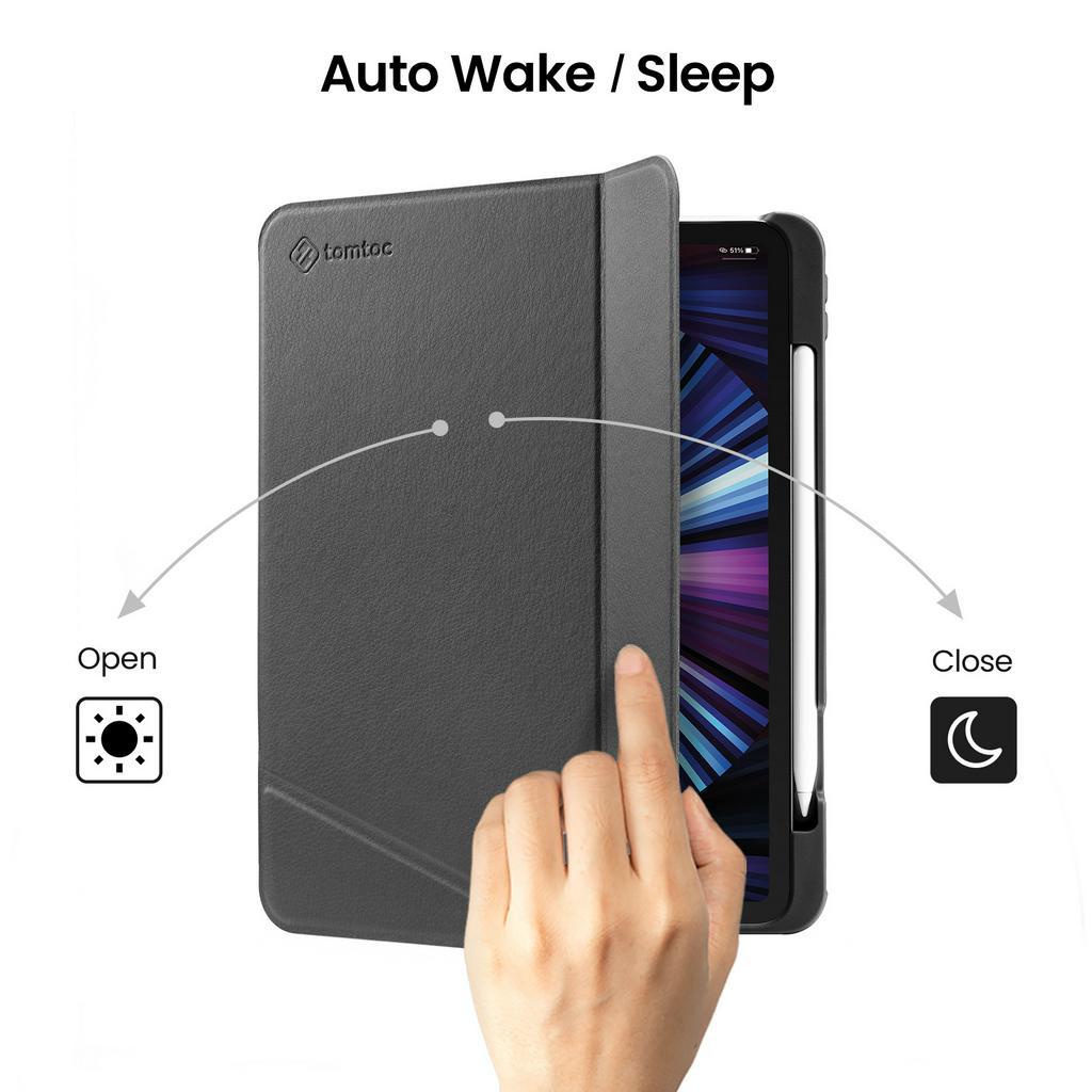 Bao Da Tomtoc USA Vertical Hỗ Trợ Sạc Không Dây Apple Pencil Dành Cho iPad Pro 11-12.9inch 2021