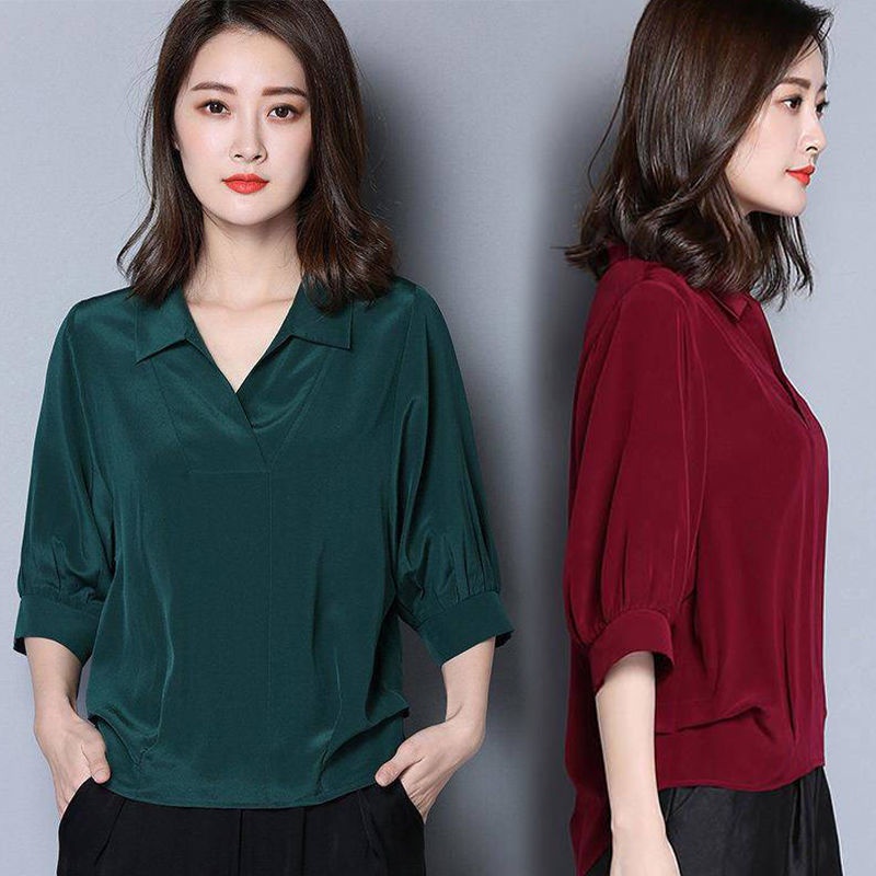 Áo Sơ Mi chiffon Dáng Rộng Thời Trang Mùa Hè Cho Phụ Nữ Trung Niên