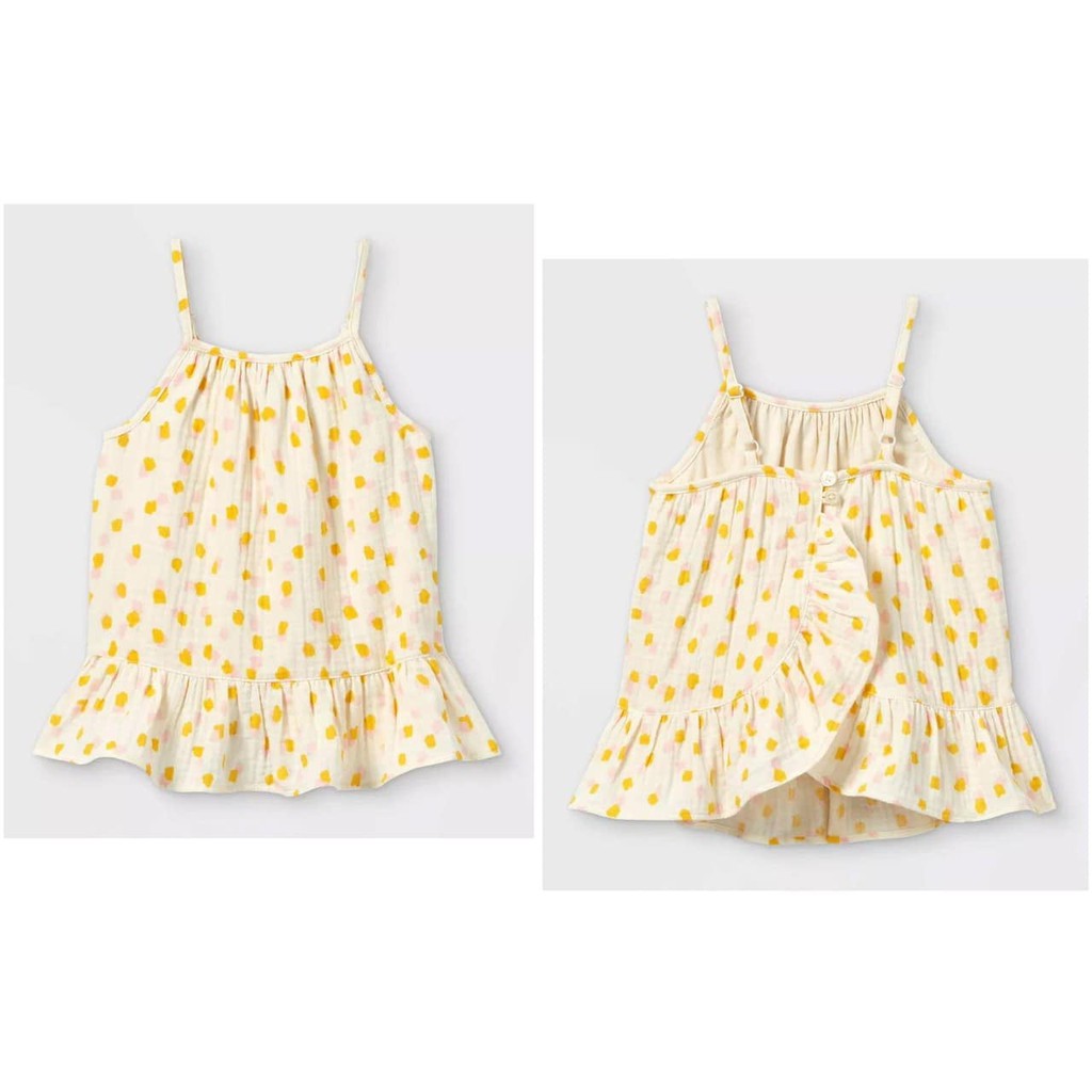 [CHAT CHỌN MẪU] Áo hai dây vạt bèo Peplum vải kate thô * Size 1-5T