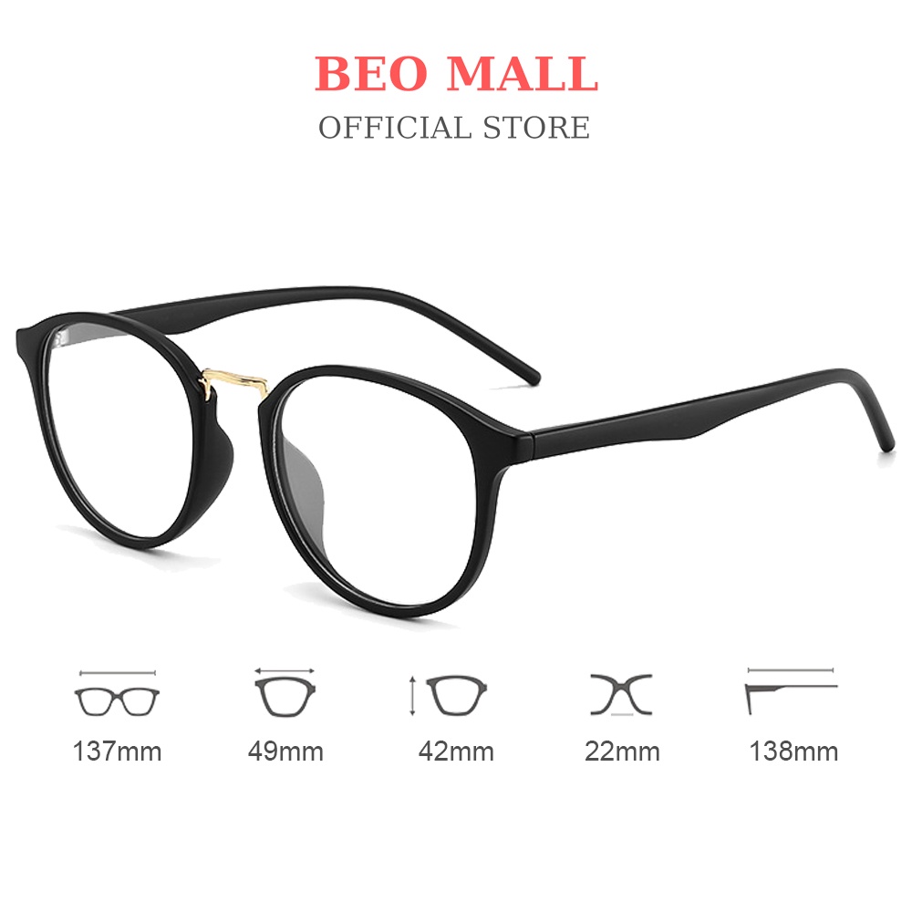 Gọng kính tròn nữ BEOMALL thiết kế tinh tế và sang trọng theo phong cách năng động 209