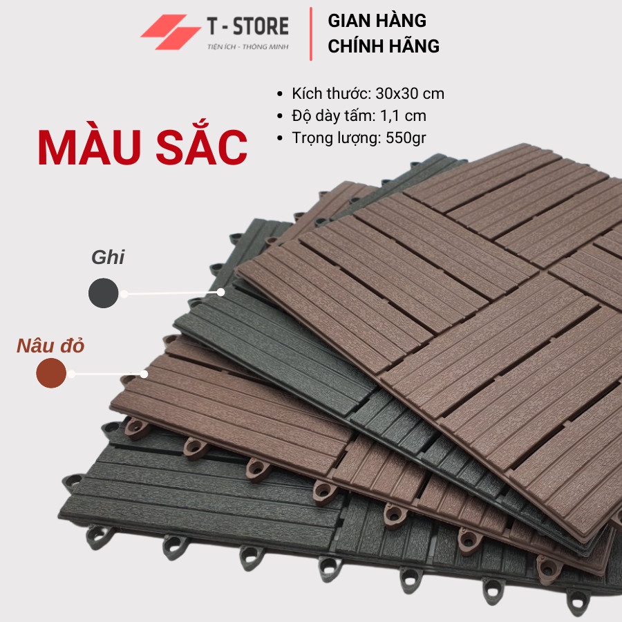 Vỉ Nhựa Lót Sàn 12 Nan SIENNA- Basic- Chuyên dụng cho nhà tắm, chống nóng sân thượng, trang trí sân vườn