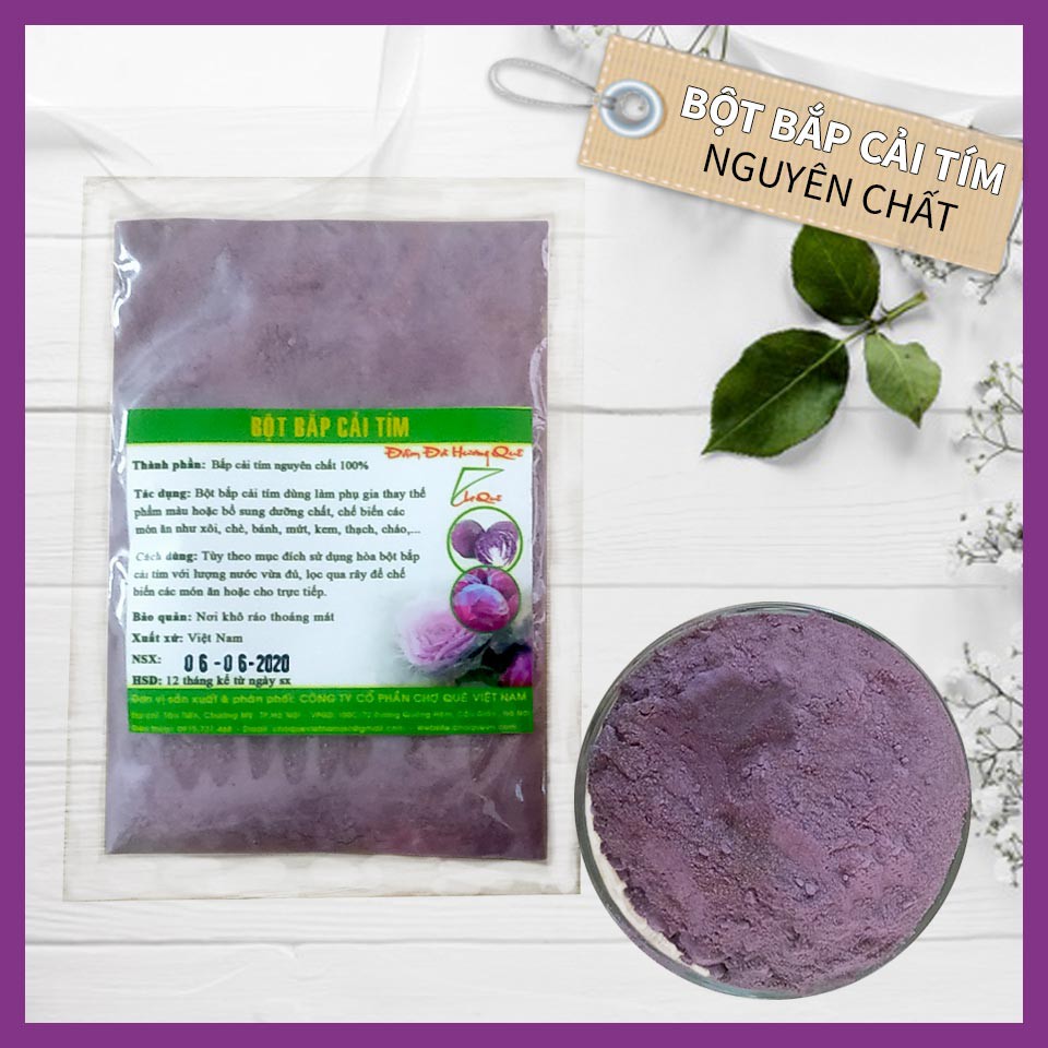 Bột Bắp Cải Tím Gói 50g Chợ Quê