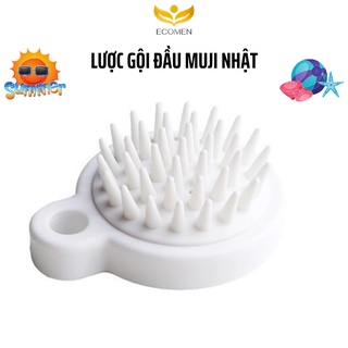 Lược Gội Đầu Muji Silicon Nhật Massage Đầu Giảm Stress Ngừa Rụng tóc Kích Thích Mọc Tóc HERATECH