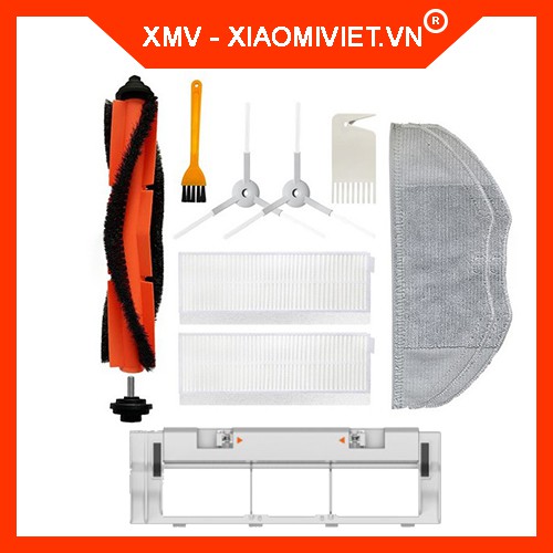 Bộ phụ kiện thay thế cho robot hút bụi Xiaomi Vacuum Mop E/G1 - Vải lau, chổi chính, chổi góc, tấm lọc - Hàng chính hãng