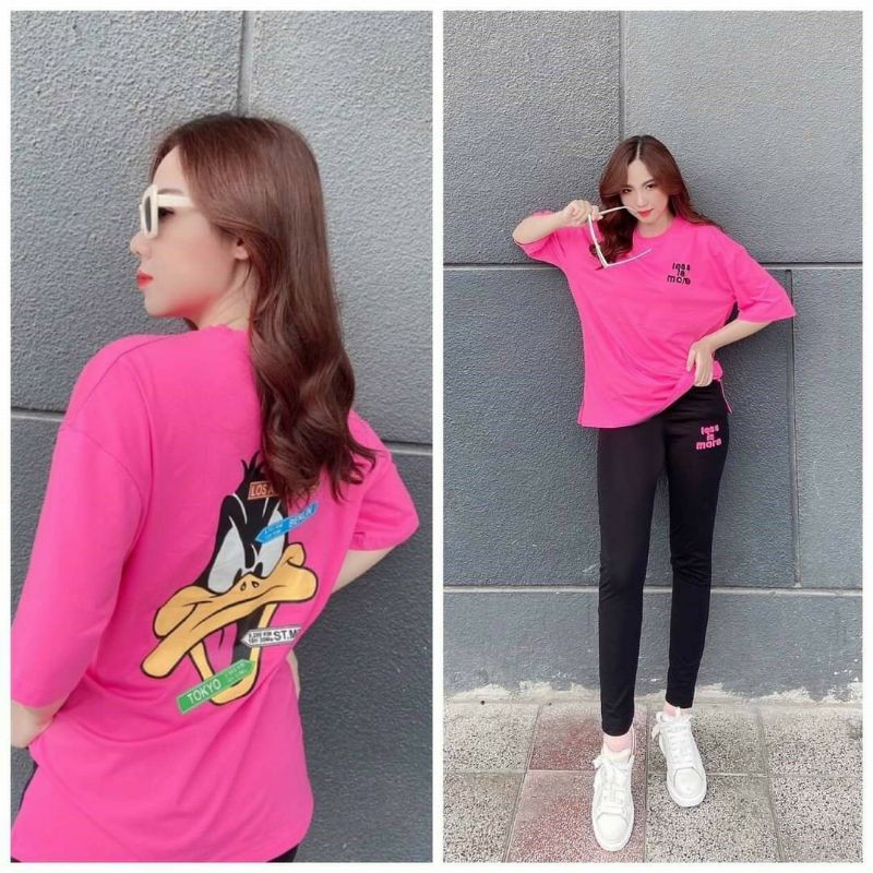 [NEW] Set Cotton Nữ Xẻ Tà - Hình In Đơn Giản Siêu Xinh - SP Y Hình | BigBuy360 - bigbuy360.vn