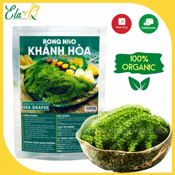 Rong nho biển Khánh Hòa gói 25g - Rong nho tách nước theo công nghệ Nhật Bản, giàu dinh dưỡng, tươi ngon