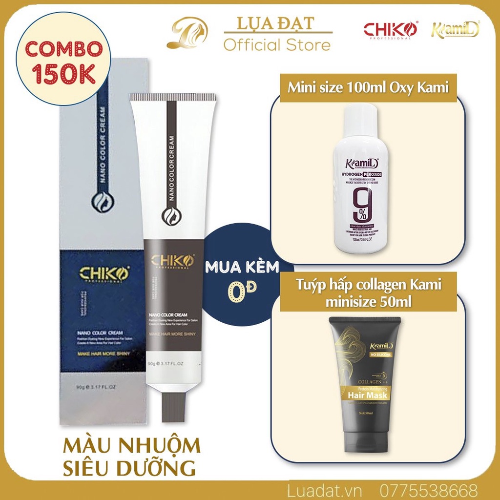 NÂU KHÓI TRẦM-Thuốc nhuộm tóc màu NÂU KHÓI LLD01 LALITA+Tặng trợ dưỡng+Hấp phục hồi