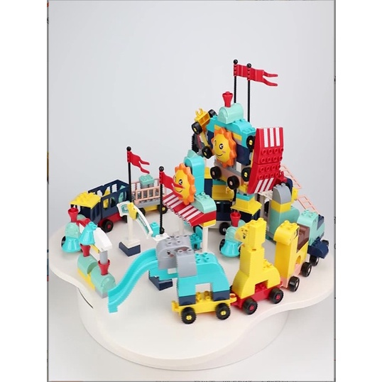 Đồ chơi xếp hình xây dựng khối lớn  173 chi tiết robot nhiều loại, lắp ráp giúp bé thông minh tương thích Lego Duplo