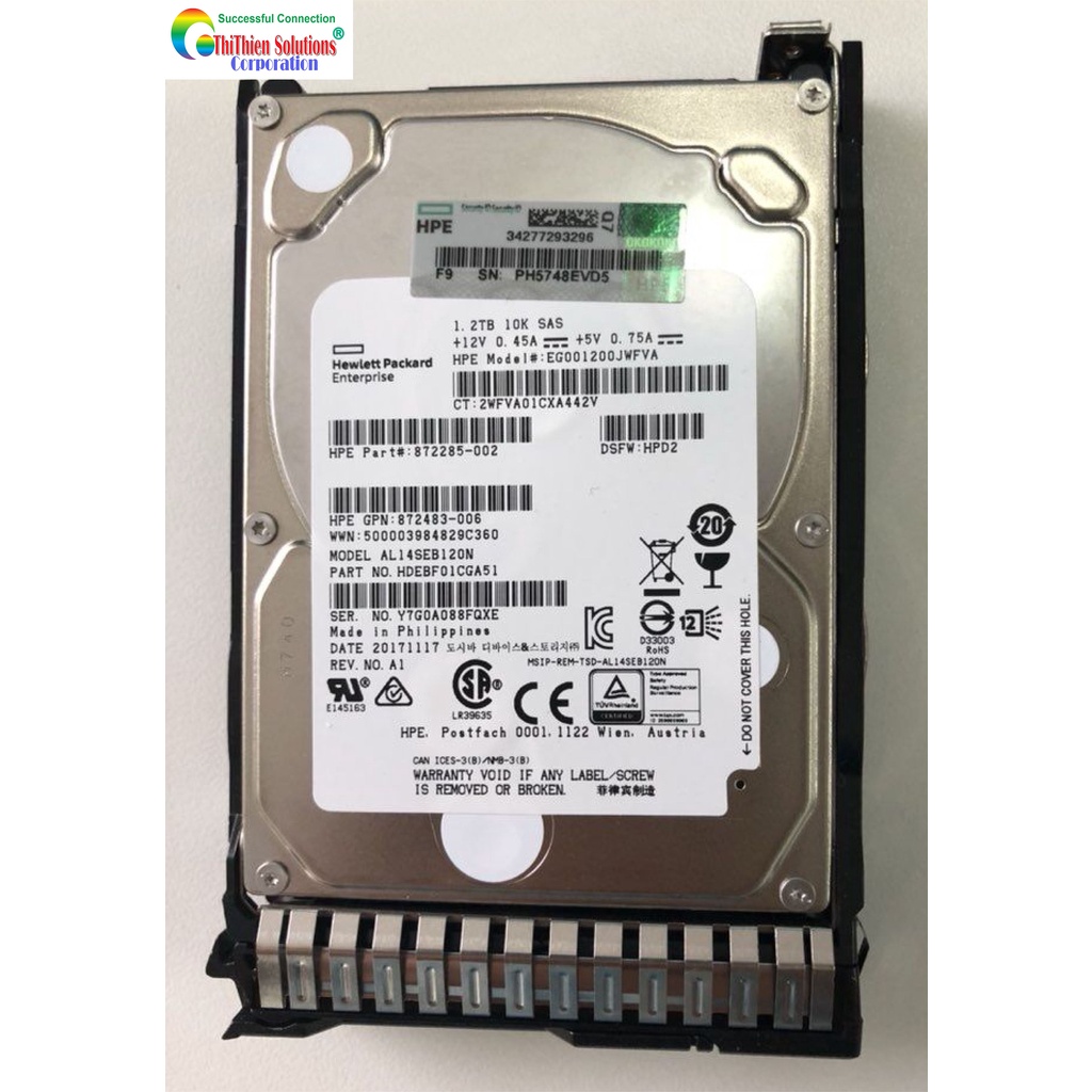 Ổ Cứng Máy Chủ (HDD) HPE 300GB, 600GB, 1.2TB, 1.8TB, 2.4TB SAS 12G Enterprise 10K SFF (2.5in)