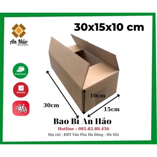 Hộp 30x15x10cm  Hộp carton thùng giấy An Hảo 3 lớp siêu cứng đóng gói hàng hóa đa năng