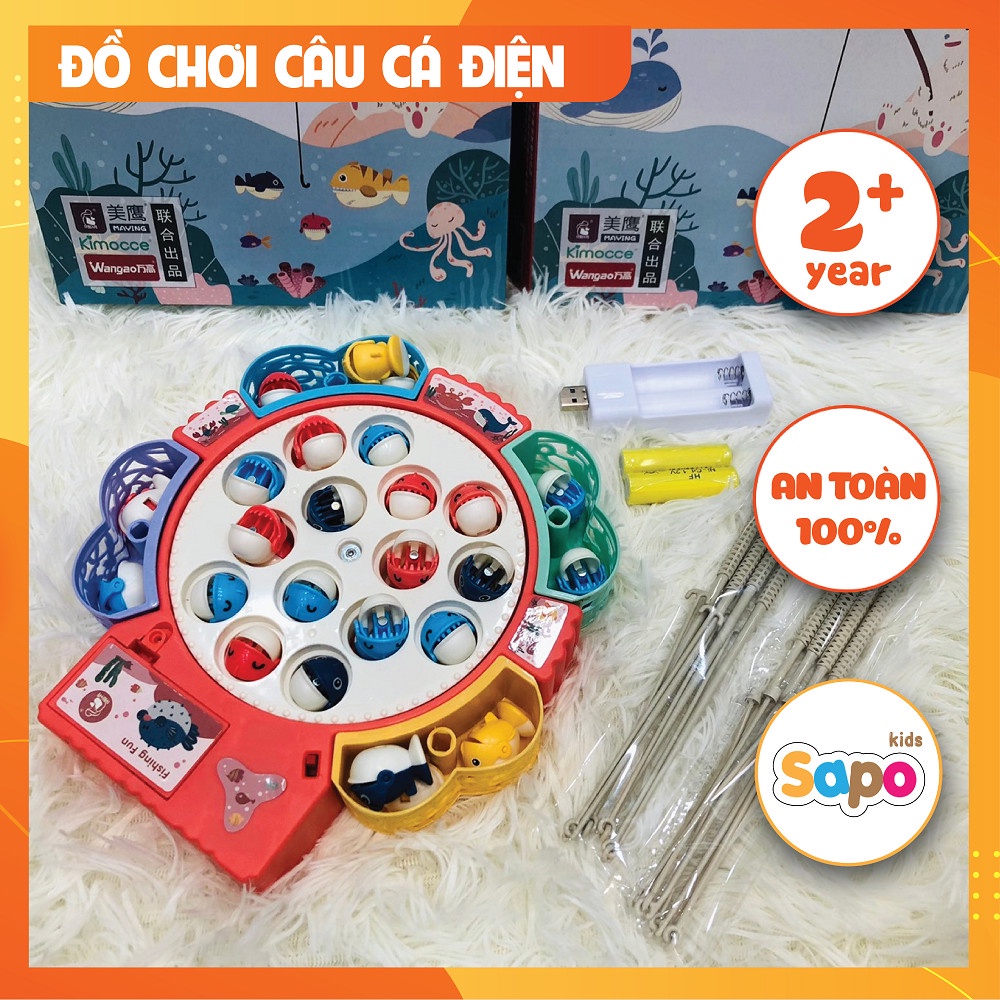Bộ đồ chơi câu cá điện thông minh bằng nam châm,trò chơi giáo dục cho trẻ nhỏ sapo kids(tặng kèm pin sạc)