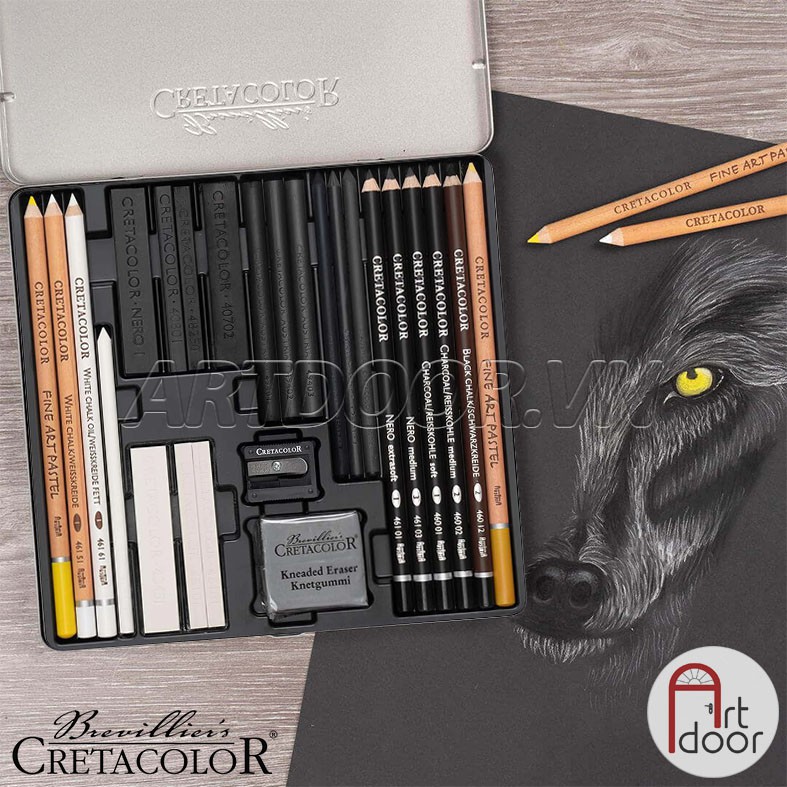 [ARTDOOR] Bộ bút chì chuyên nghiệp CRETACOLOR Black &amp; White 25 món (40026)