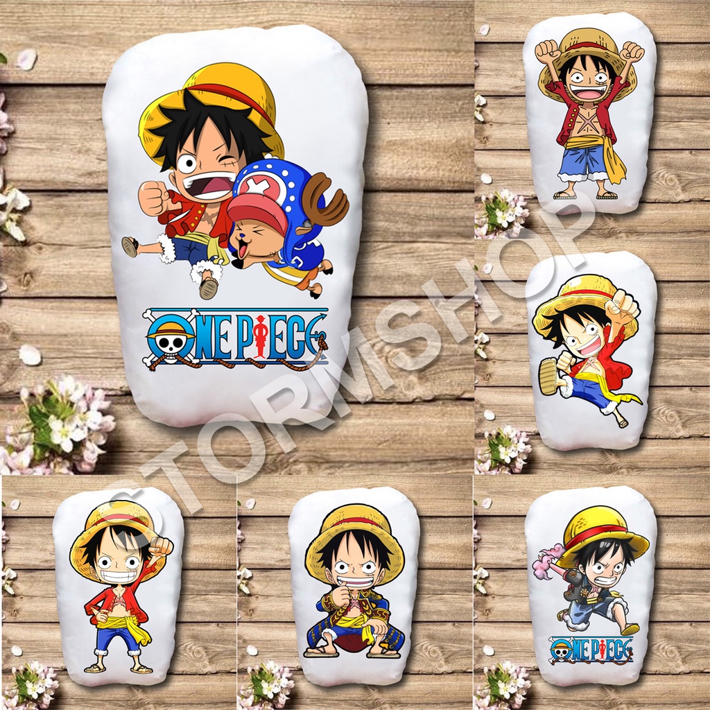 Gối ôm, Gấu Bông anime ONE PIECE - Luffy (Chất liệu vải Nhung, in hình 2 mặt)