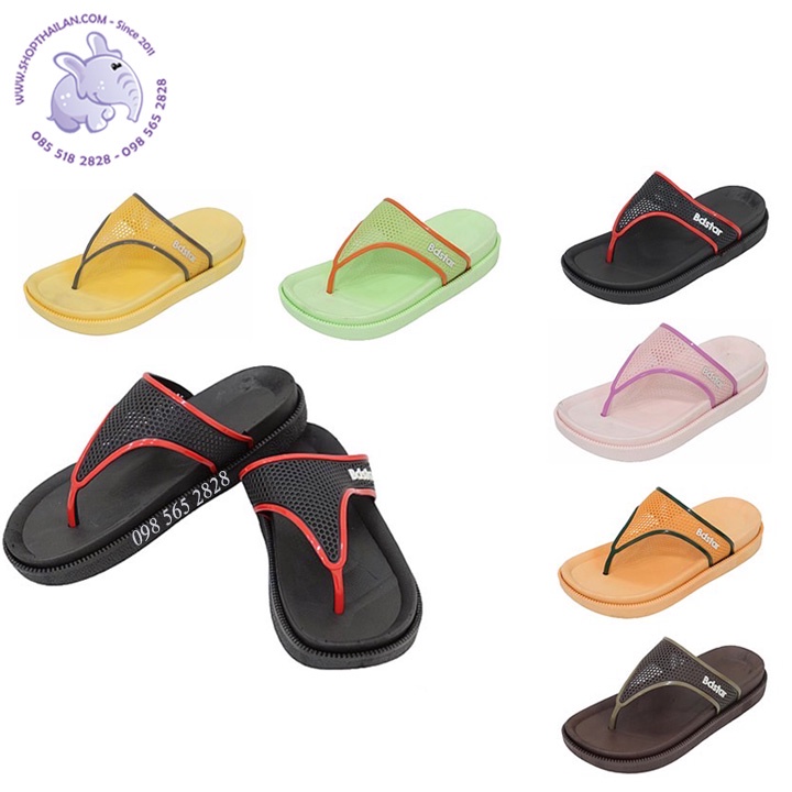 Dép kẹp nữ Thái Lan,nhựa mềm, êm, đế đúc nguyên khối cao 3.5cm . size 36-41.