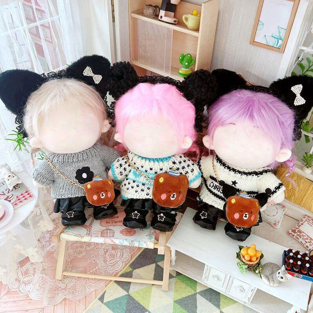 Áo Len Họa Tiết Hoa Màu Xanh Dương Và Đen Dành Cho Búp Bê