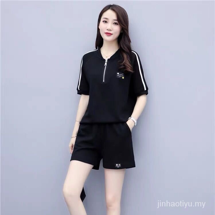 Bộ Đồ Thể Thao Hai Món Dáng Rộng Chống Lão Hóa Phong Cách Phương Tây Thời Trang Mùa Hè Cho Nữ 2021 | BigBuy360 - bigbuy360.vn