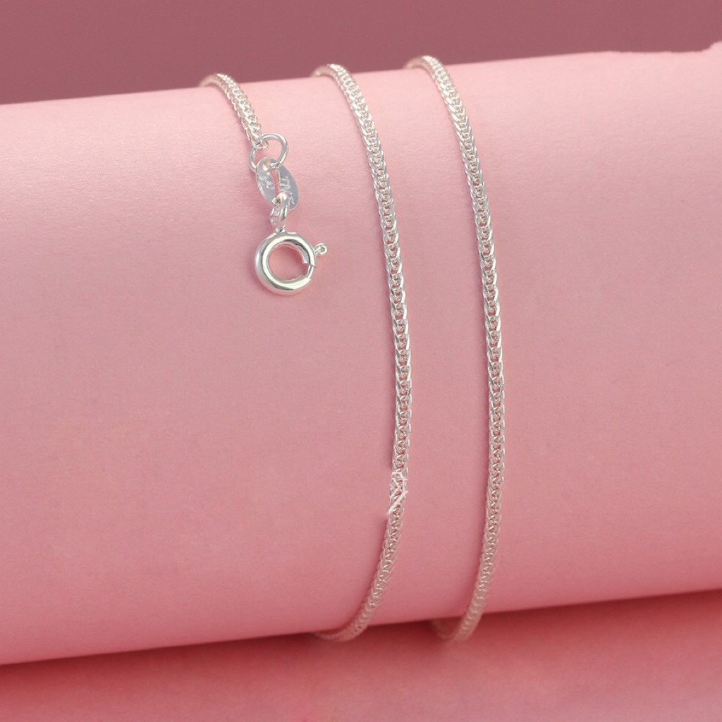 Dây chuyền bạc nữ, vòng cổ bạc xà tích bạc ta nguyên chất D'rosy Jewelry dài 46 cm có  bảo hành.