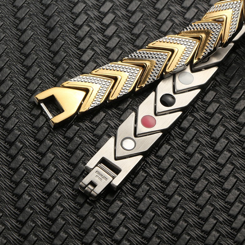 Suxinjewelry/Vòng đeo tay trị liệu từ tính bằng thép titan nam và nữ - để giảm đau và chống mỏi