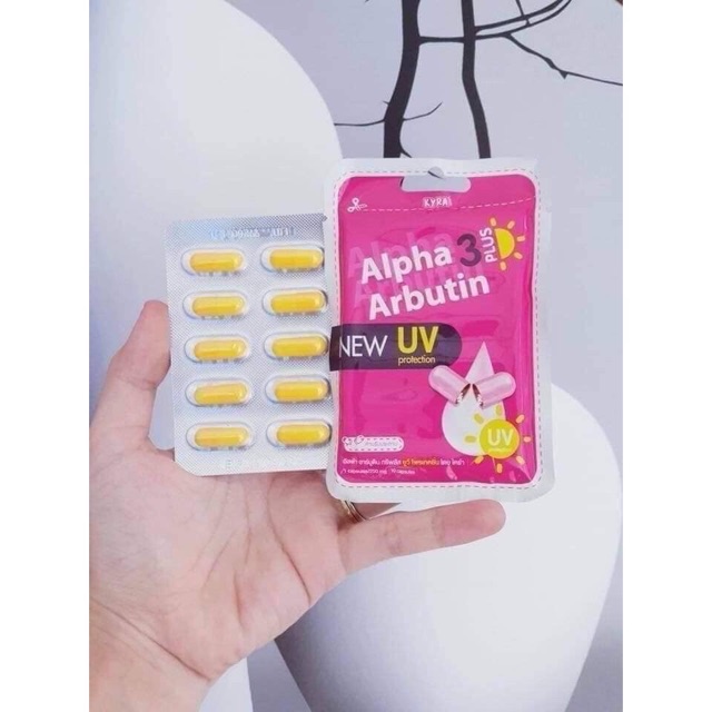 [Xã Kho 3Ngày] Viên Kích Trắng Alpha Arbutin 3 Plus Chống Nẵng UV-Vĩ 10 Viên