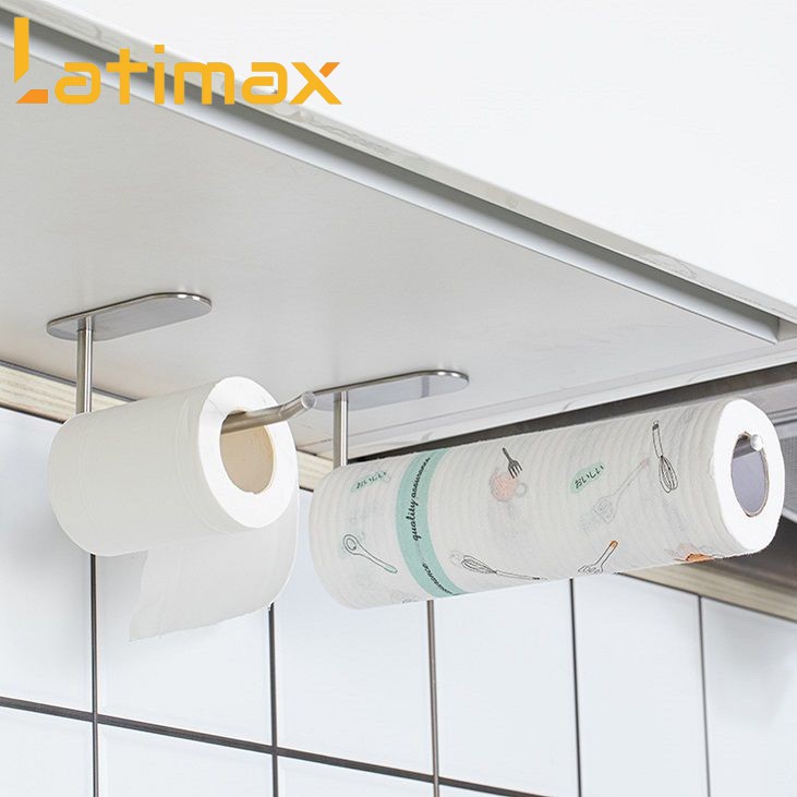 [Mã BMBAU50 giảm 7% đơn 99K] Giá Treo cuộn Giấy vệ sinh, treo khăn lau nhà bếp Dán Tường Inox 304 Latimax - Dài 26cm