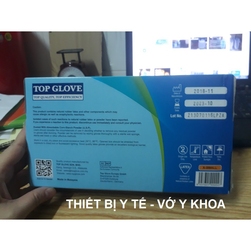 Găng tay không bột, có bột Latex Topglove Malaysia - Latex gloves