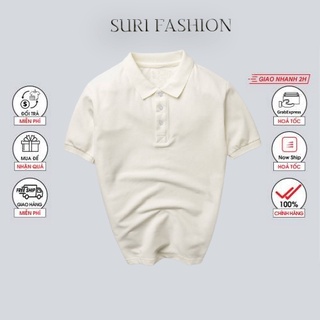 Áo Polo,nam, Áo thun có cổ cotton trơn basic thời trang công sở