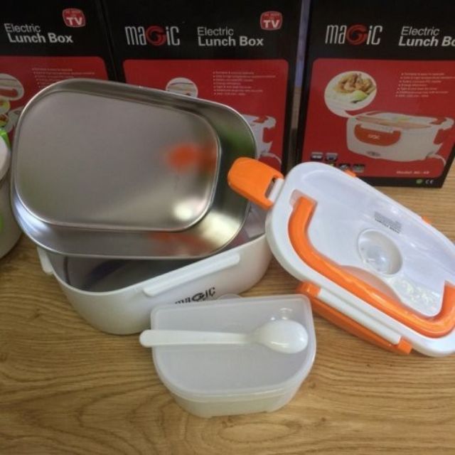 Hộp cơm hâm nóng ruột inox cắm điện