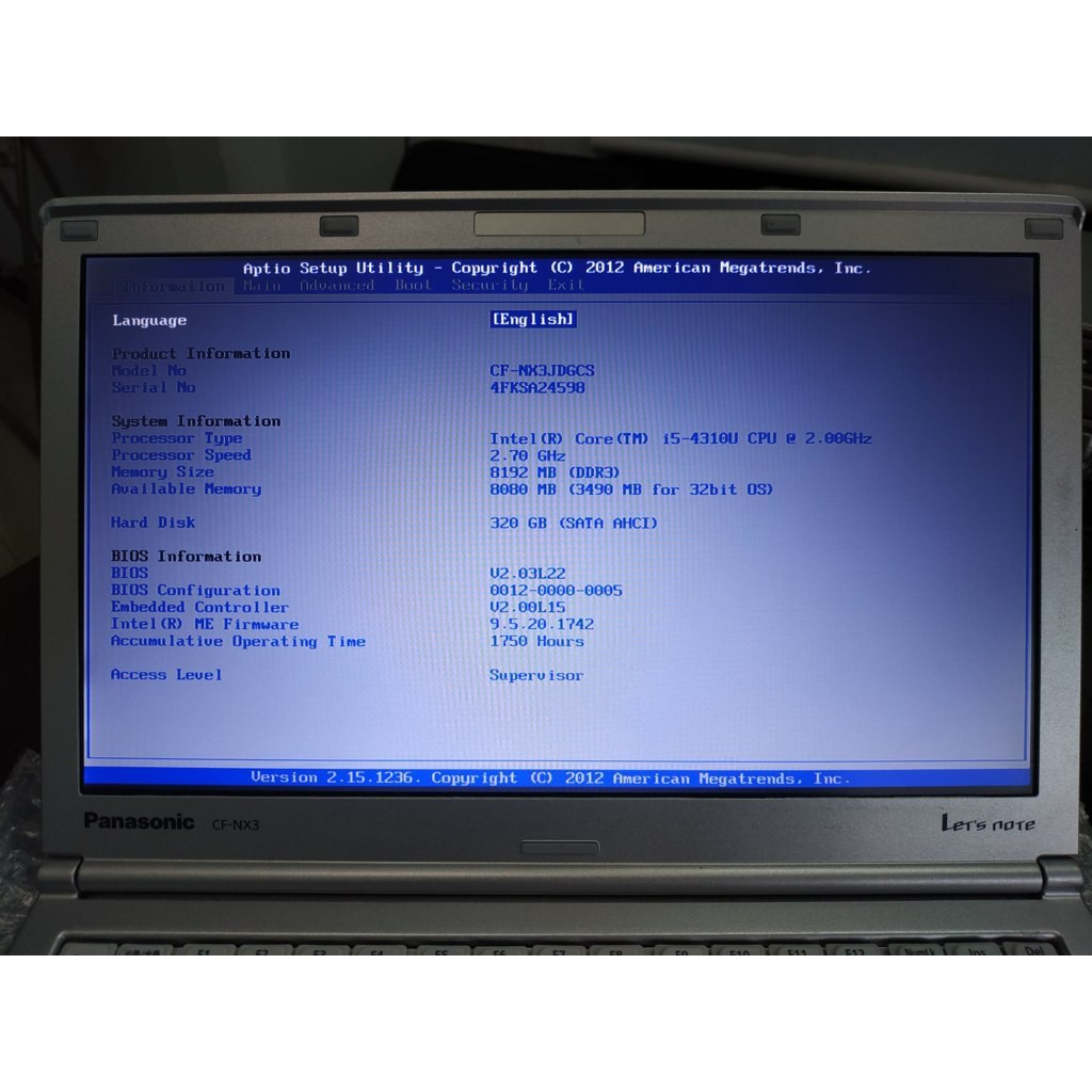 Laptop Panasonic nội địa Nhật CF-NX3 (i5), CPU i5-4310U | BigBuy360 - bigbuy360.vn