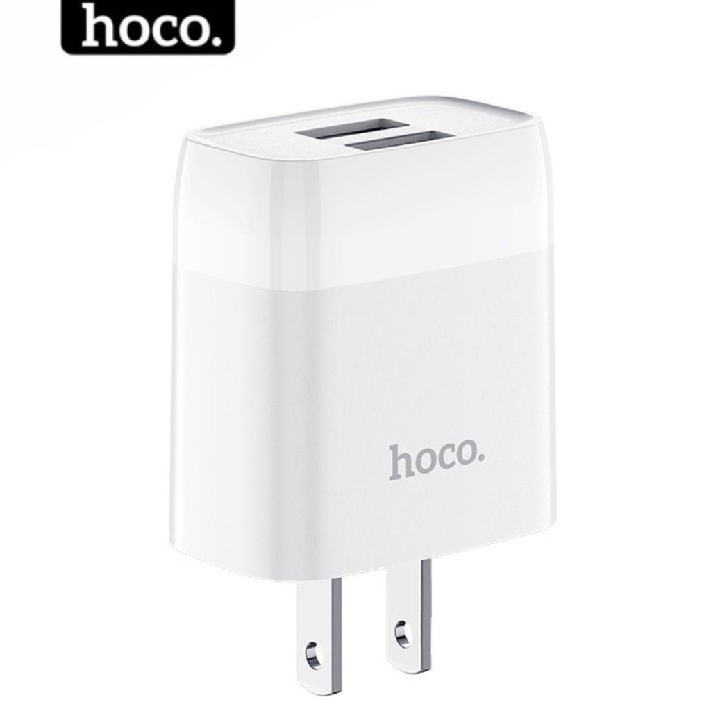 Củ sạc chính hãng HOCO 2 cổng usb a - Cốc sạc đa năng 2 in 1 dùng cho iphone samsung xiaomi ... hocomall