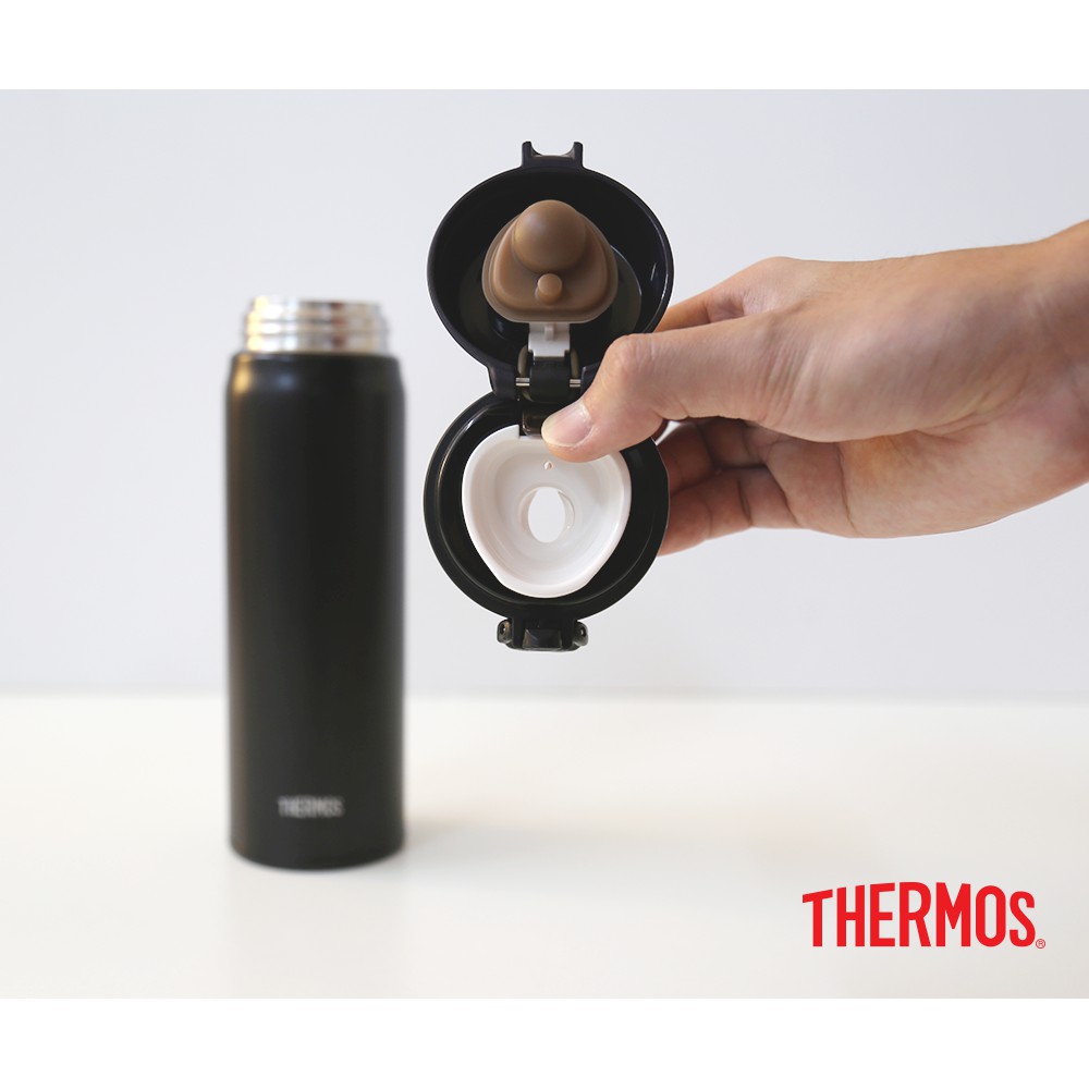 Bình giữ nhiệt Nhật Bản Thermos nút bấm 500ml. Trọng lượng siêu nhẹ, chất liệu thép không gỉ. Hàng chính hãng