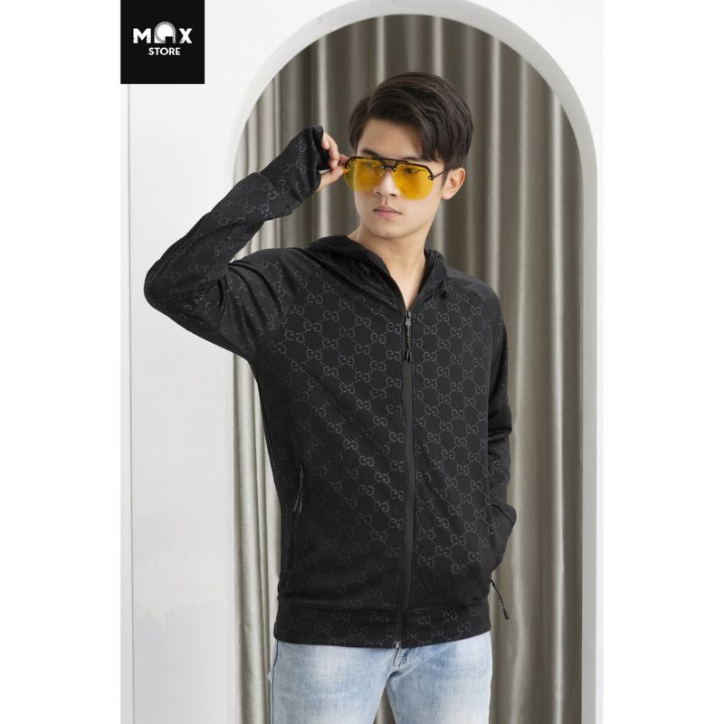 Áo chống nắng nam nữ dập vân LV vải umi co giãn 4 chiều