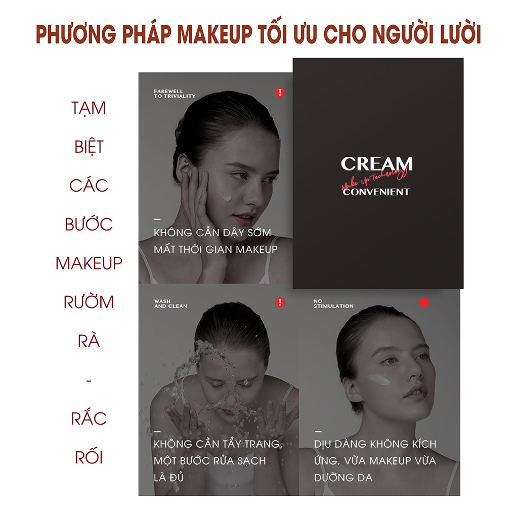 Kem Dưỡng Da CIYAOO Dưỡng Ẩm Làm Trắng Da Nâng Tone Cream 2 IN 1 Có Thể Sử Dụng Như Kem Lót MSP QX0066-02