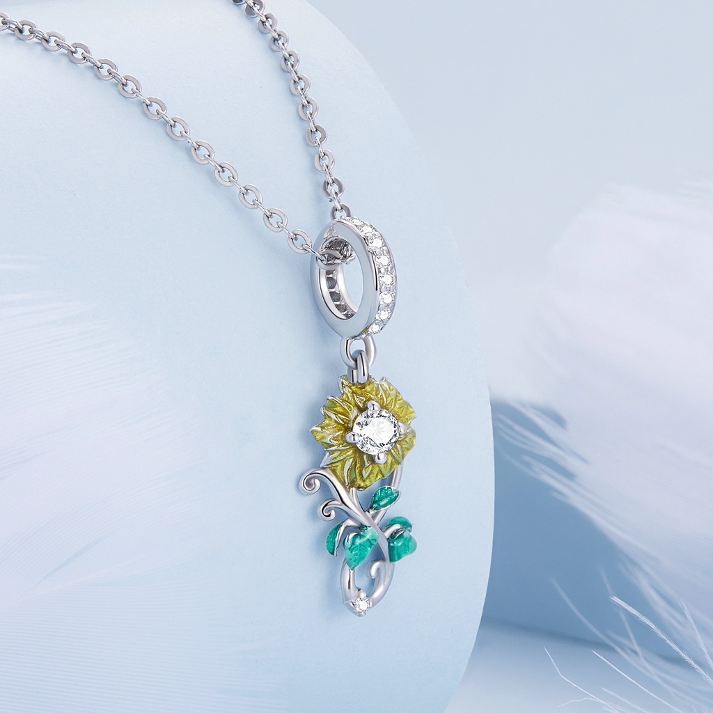 BAMOER Hạt Xỏ Lỗ Bằng Bạc 925 Dùng Làm Trang Sức Thời Trang DIY