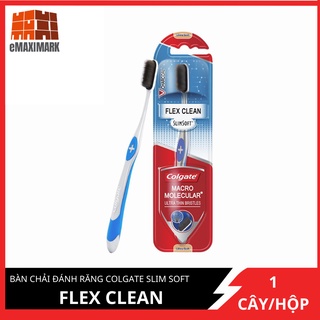 Bàn chải đánh răng Colgate Slim Soft Flex Clean Charcoal lông chải than nguyên khối 1 cây đơn