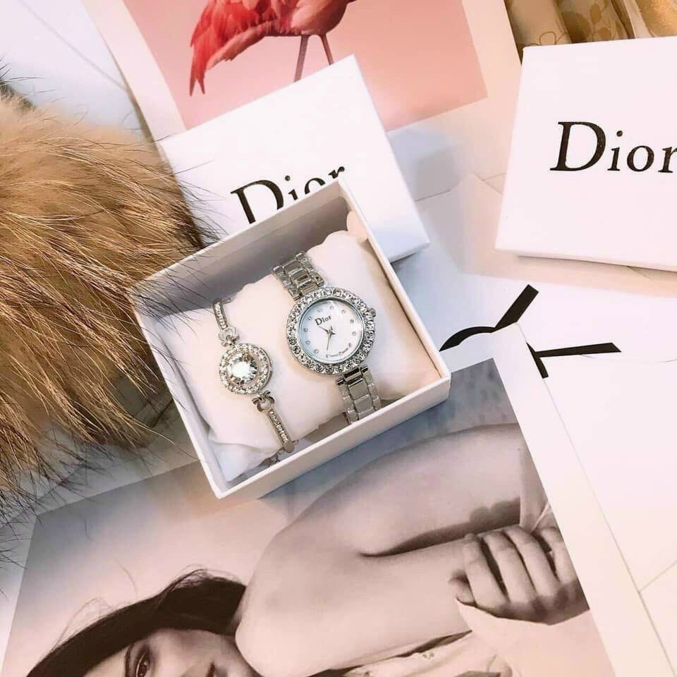 Đồng hồ đeo tay nữ, đồng hồ nữ DIOR set như hình thời trang cao cấp, siêu đẹp