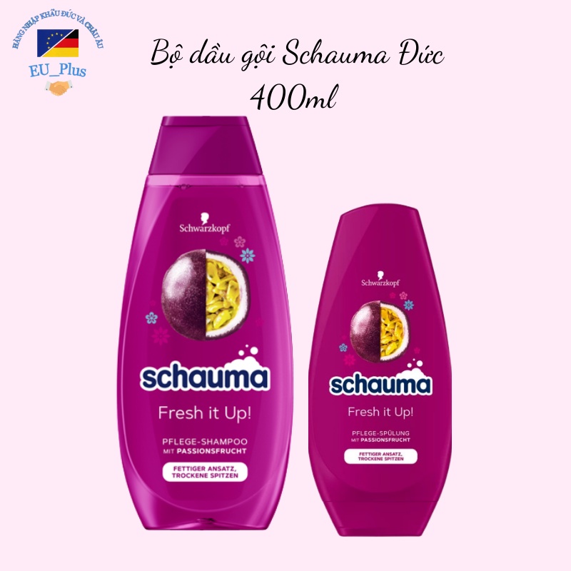 Bộ Dầu Gội, Dầu Xả Schwarzkopf Schauma Fresh it up - cho da đầu dầu và đuôi tóc khô - 400ml - Đức
