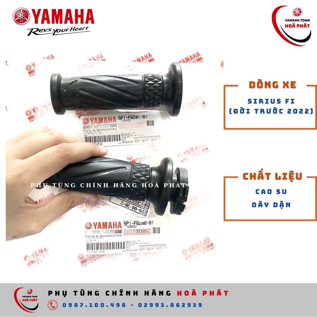 Bao tay, cặp tay cầm, cao su bọc tay lái, tay ga, tay côn Sirius FI chính hãng Yamaha 100%