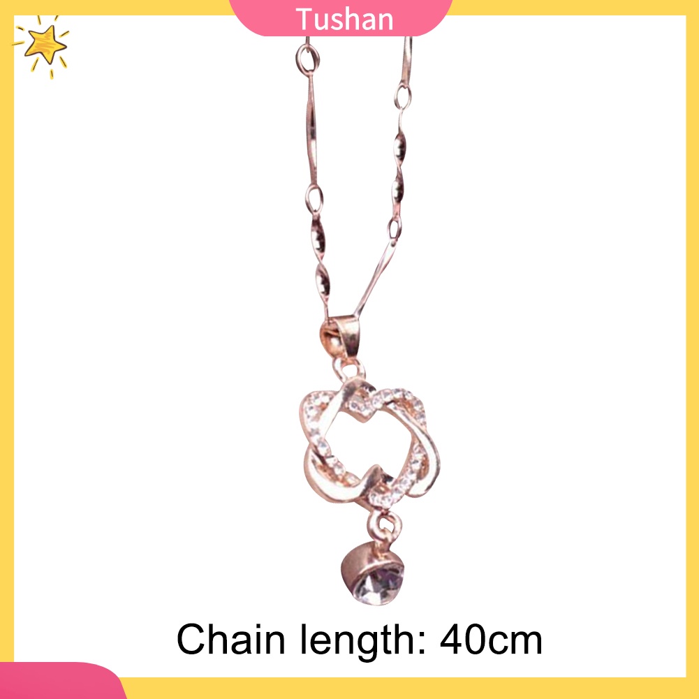 Dây Chuyền Mặt Trái Tim Đôi Đính Đá