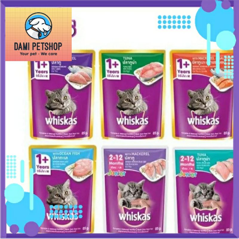 PATE CHO MÈO CON VÀ MÈO LỚN - WHISKAS GÓI 80GR