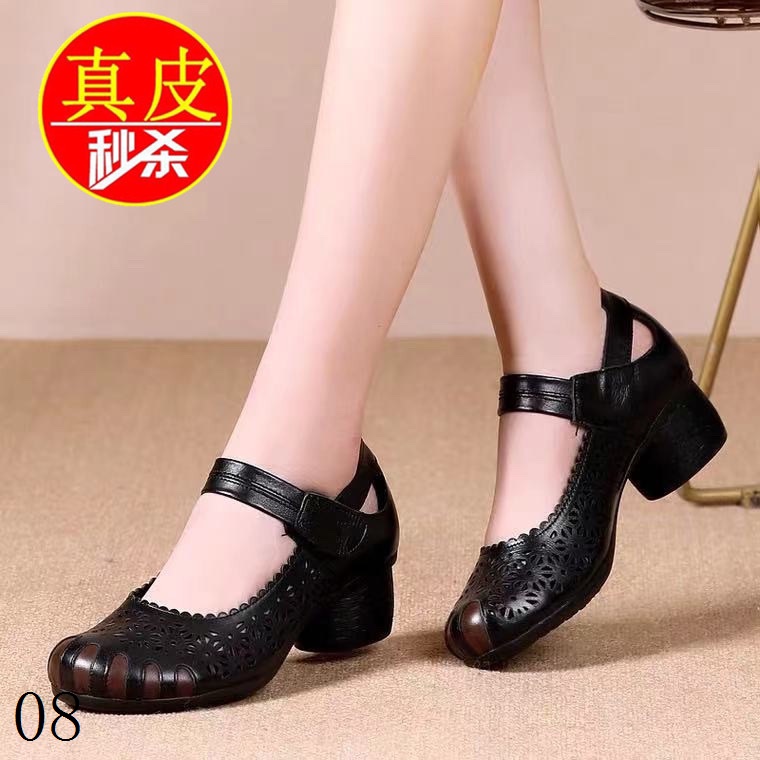 Dép Sandal Đế Mềm Dày Đục Lỗ Bằng Da Thật Thời Trang Mùa Hè 2022
