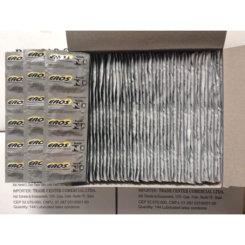 Bao cao su EROS siêu mỏng, bao cao su cho gia đình, khách sạn,nhà nghỉ giúp kéo dào thời gian quan hệ, hộp 144 chiếc