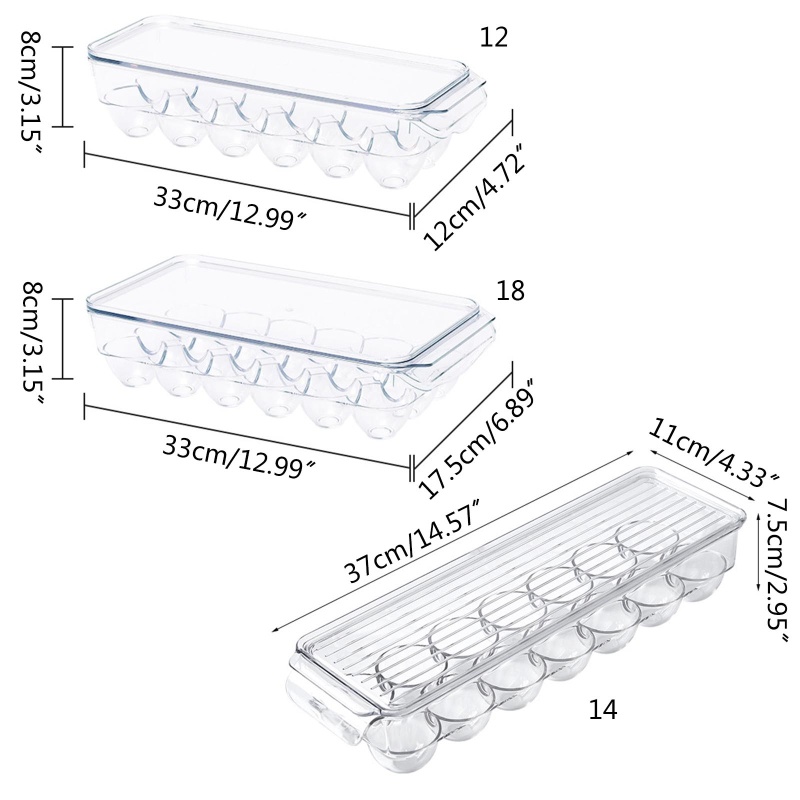 Hộp Đựng Trứng 12 / 14 / 18 Ngăn Có Nắp Đậy Tiện Dụng
