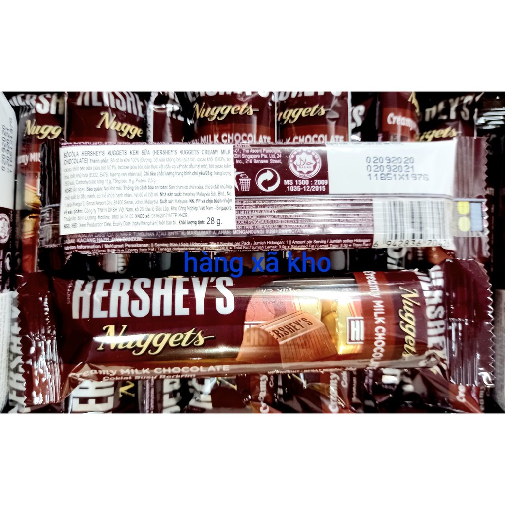 socola sữa Hershey's Nuggets 28gr, 1.9.2021