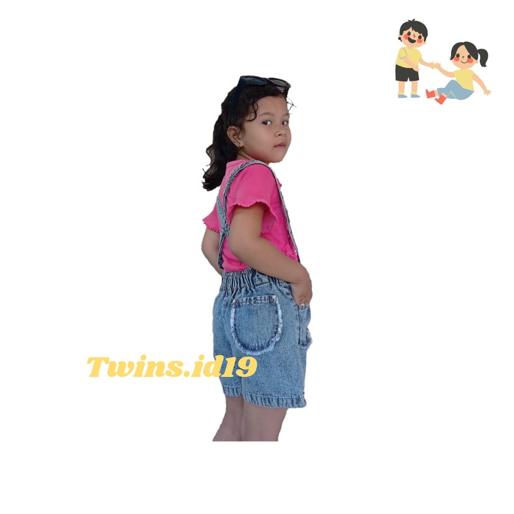 Quần Yếm Jean Thiết Kế Năng Động Hợp Thời Trang Cho Bé 2-6 Tuổi
