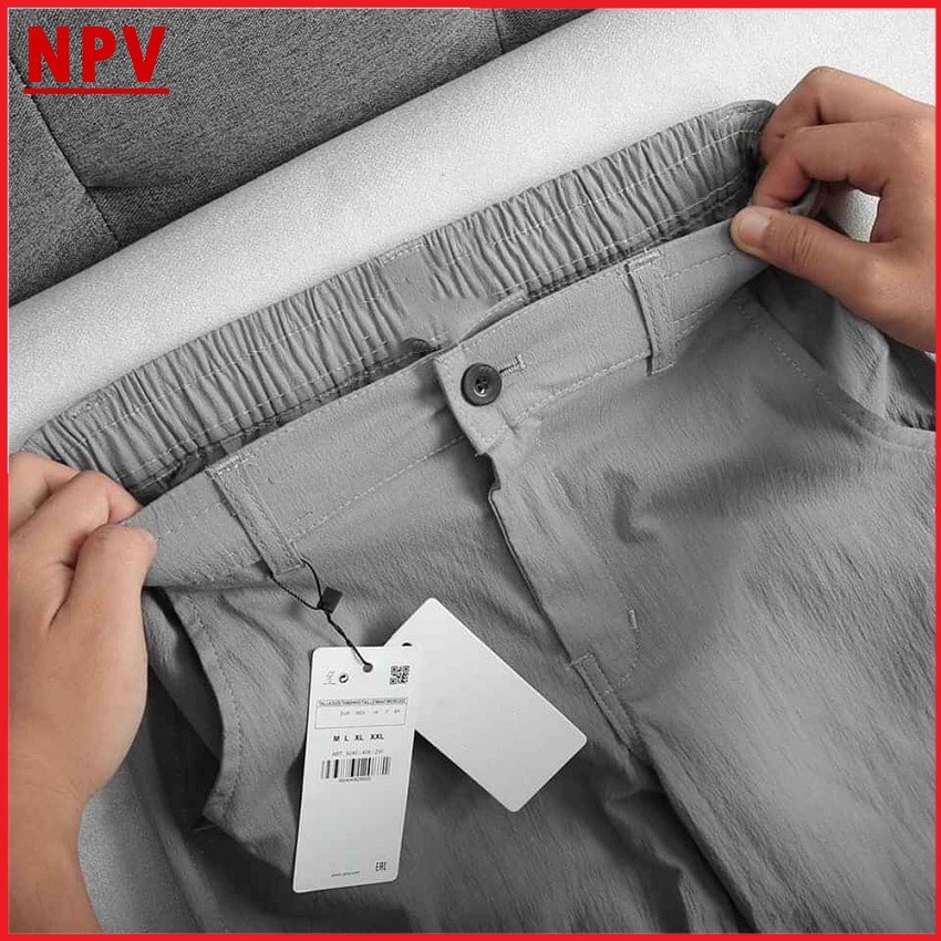 Quần đũi dài nam NPV ống côn cạp chun dây rút - Quần tây nam dáng xuông trẻ trung chất đũi thoáng khí | BigBuy360 - bigbuy360.vn