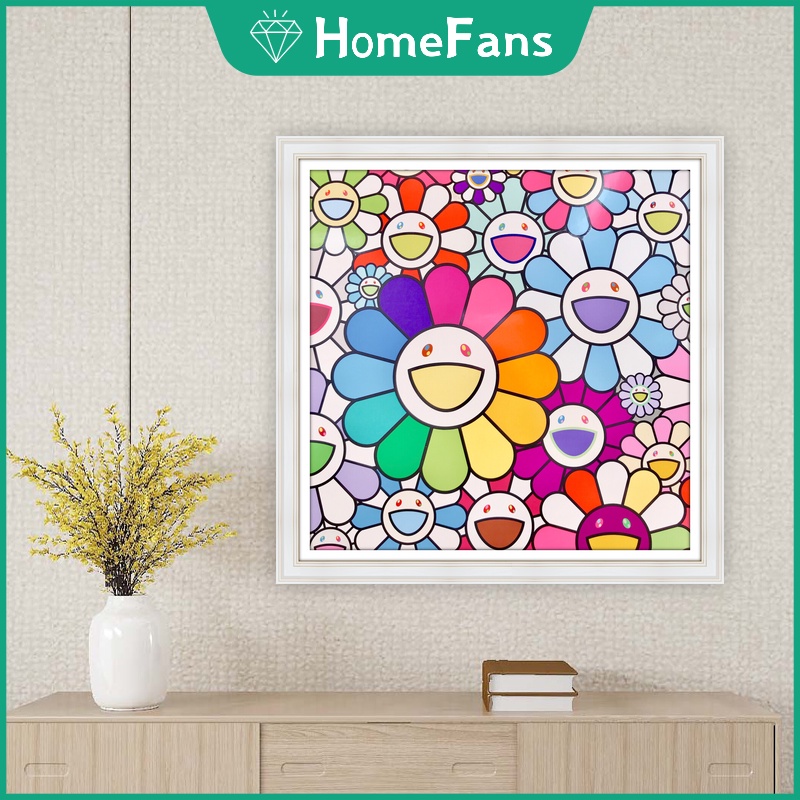 Bộ Tranh Đính Đá 5D Tự Làm 40x40cm/50x50cm Hình Hoa Hướng Dương Cười Trang Trí Nhà Cửa