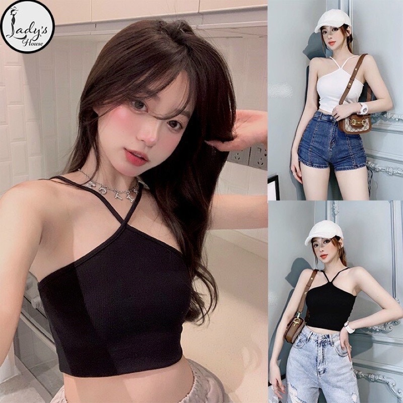 Áo yếm hai dây, Áo croptop nữ kiểu ôm sexy mặc trong vest/sơmi, quay thun ngực