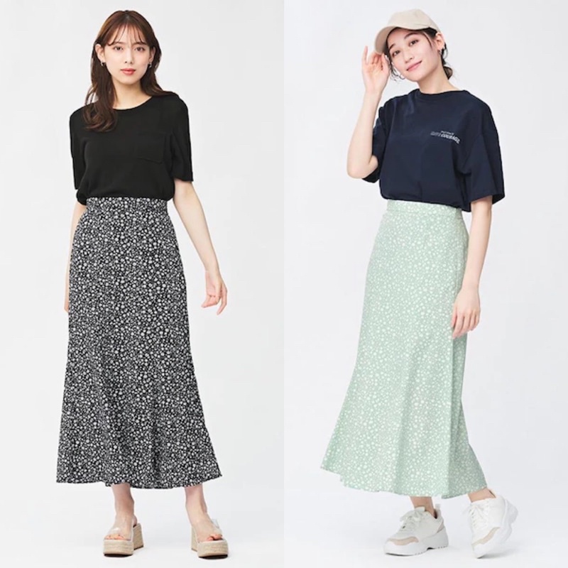 Chân váy đuôi cá hoa nhí nữ đầy quyến rũ của GU - Nhật Bản